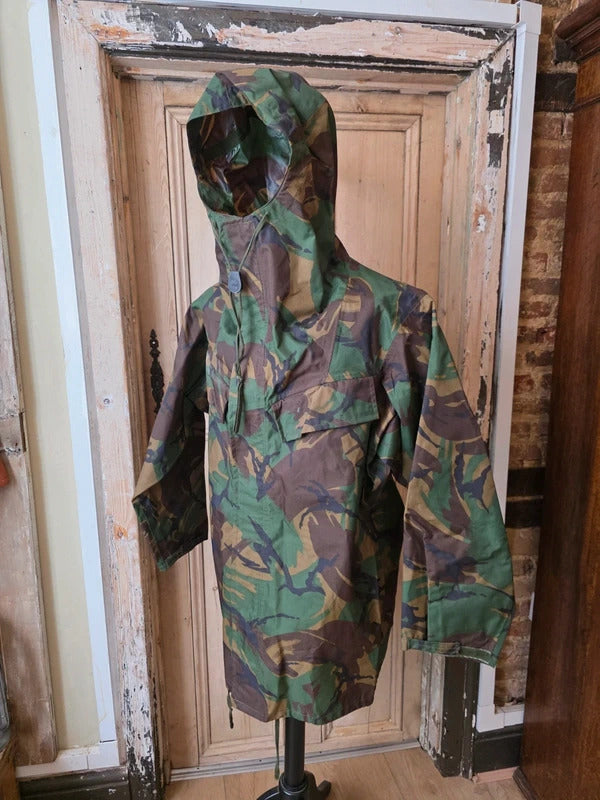 Vintage Camo Pullover Jacket Hooded Smock Festival Military Style