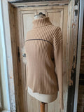Vintage Tommy Hilfiger Ribbed Roll Neck Jumper – Camel – Oversized XL