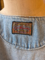 Load image into Gallery viewer, Vintage 1990s Gin Rummy fitted western Gold-Embellished Denim Waistcoat  UK 8
