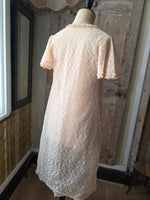 Load image into Gallery viewer, Vintage 1960s Sheer Negligee Blush Lace Peignoir
