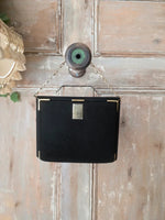Load image into Gallery viewer, Vintage Art Deco Box Compact Handbag - Black &amp; Gold
