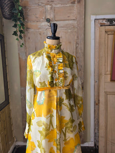 Vintage 1970s California The Look of Love Sunflower Maxi Dress – UK 14/16
