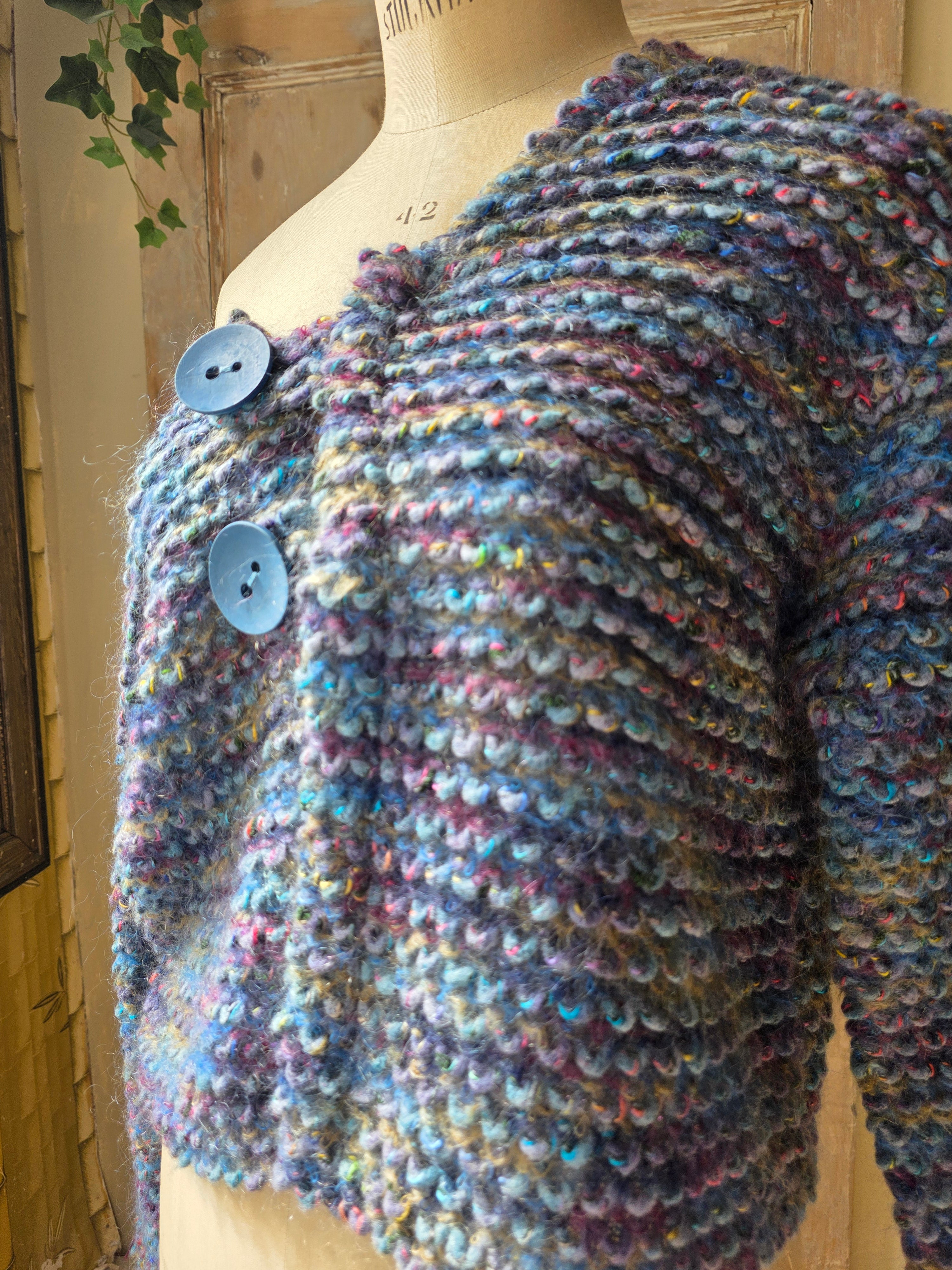 Vintage Chunky Knit Wool Cardigan by Shepard's Linen Clothing – UK 14/16