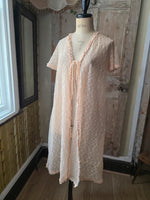 Load image into Gallery viewer, Vintage 1960s Sheer Negligee Blush Lace Peignoir

