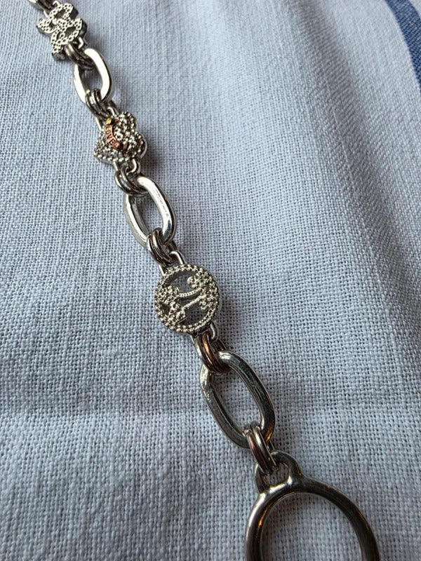 Y2k Juicy Couture Silver Tone Charm Bracelet – Heart Logo