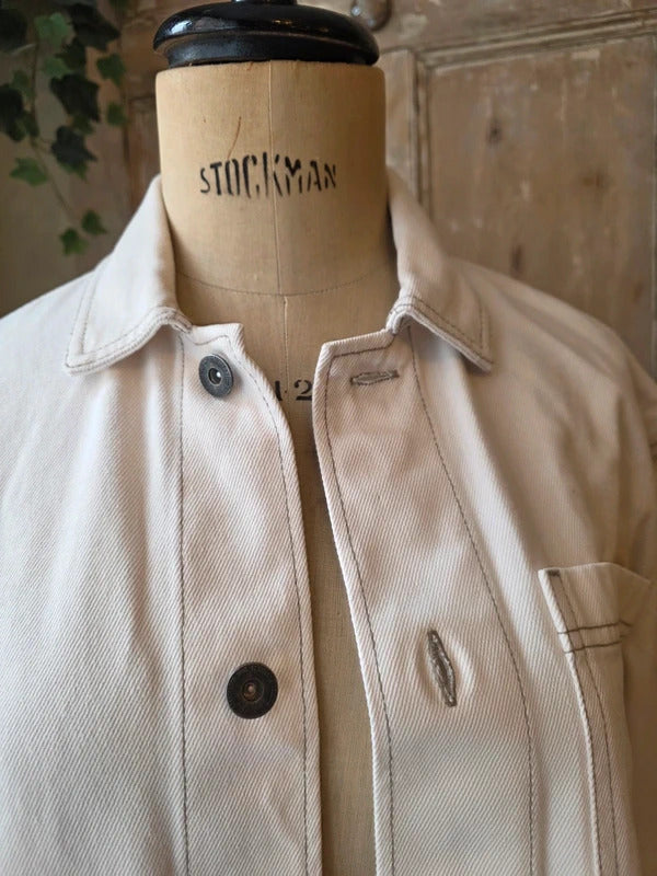 Vintage-Style 1950s White Denim Chore Jacket – NEXT