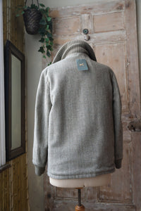 Vintage 1970s Handmade Corduroy & Tweed Coat – Green – Reversible Small Jacket