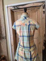 Load image into Gallery viewer, Vintage Y2K Kaporal Cotton Shirt Dress | Embroidered Plaid Mini | Preppy | UK8
