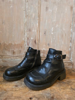 Load image into Gallery viewer, Vintage 90s Dr Martens Black Leather Ankle Boots UK 4 Y2K Grunge Festival
