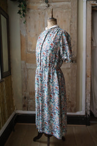 Vintage 1990s Floral Cottagecore Dress – Button Down – William Morris-Inspired