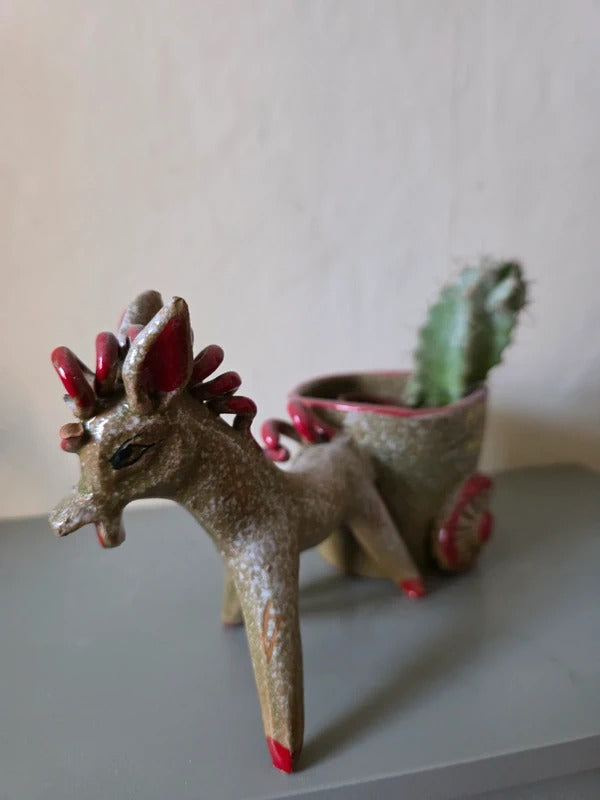 Vintage Italian Studio Pottery Donkey Planter / Plant Pot