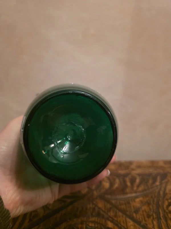 Antique vintage Victorian Emerald Green Glass Jug