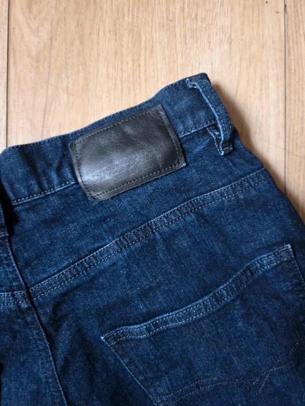 Diesel Raw Denim Cropped Wide Leg Jeans | Dark Indigo | UK 12 | W28 L32