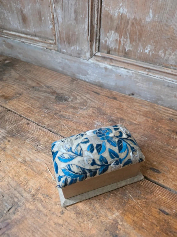 Victorian Silk Needlepoint Sewing Box / Trinket Box