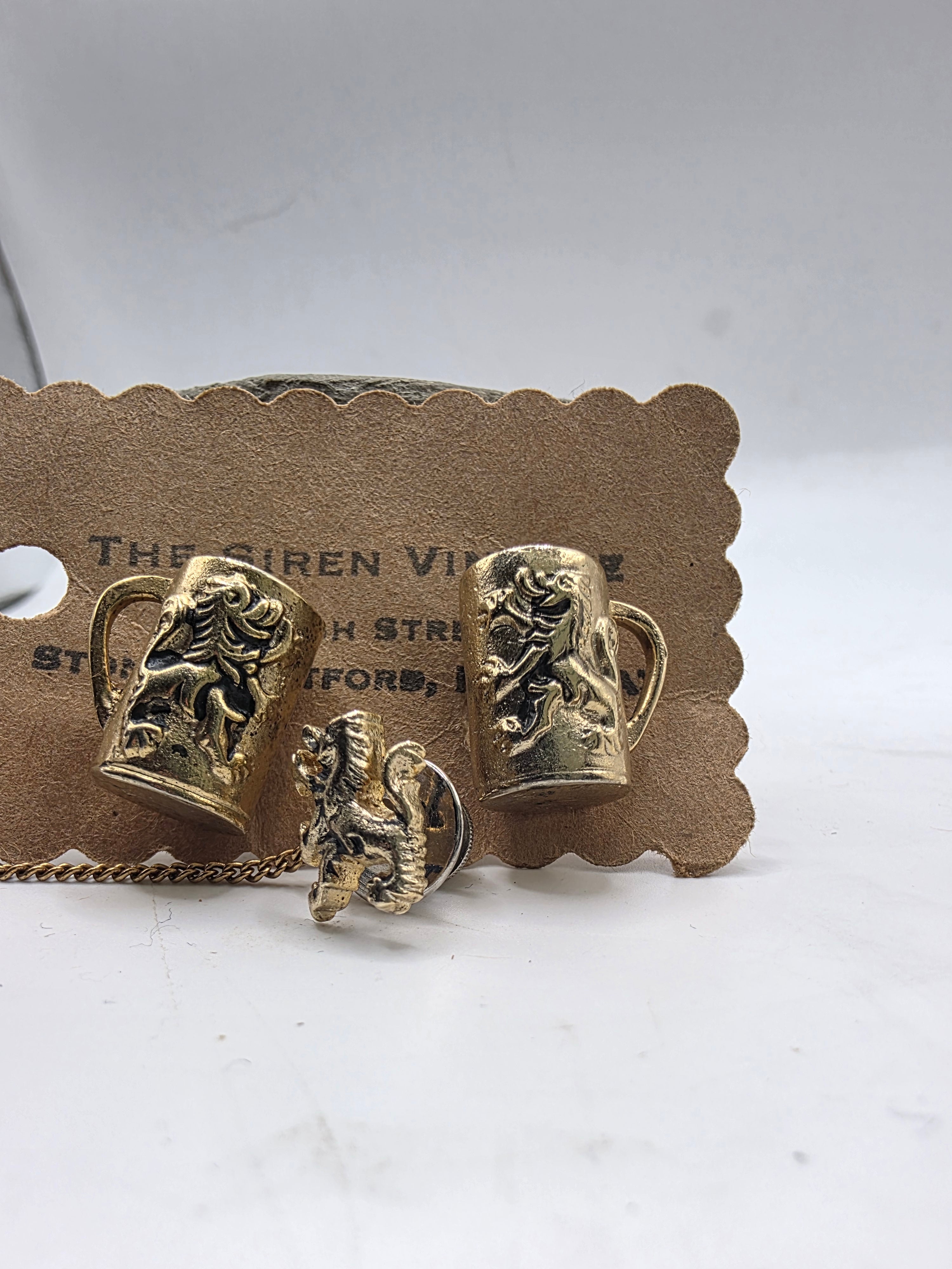 Vintage 1960s tankard novelty cufflinks
