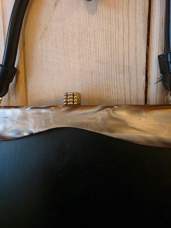 Vintage 1950s Black Handbag with Lucite Detail & Gold-Tone Clasp Classic Mid-Century Style
