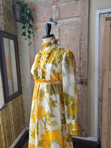 Vintage 1970s California The Look of Love Sunflower Maxi Dress – UK 14/16