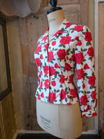 Load image into Gallery viewer, Vintage 1980s/90s Joliet Red Rose Print Blouse approx UK 12

