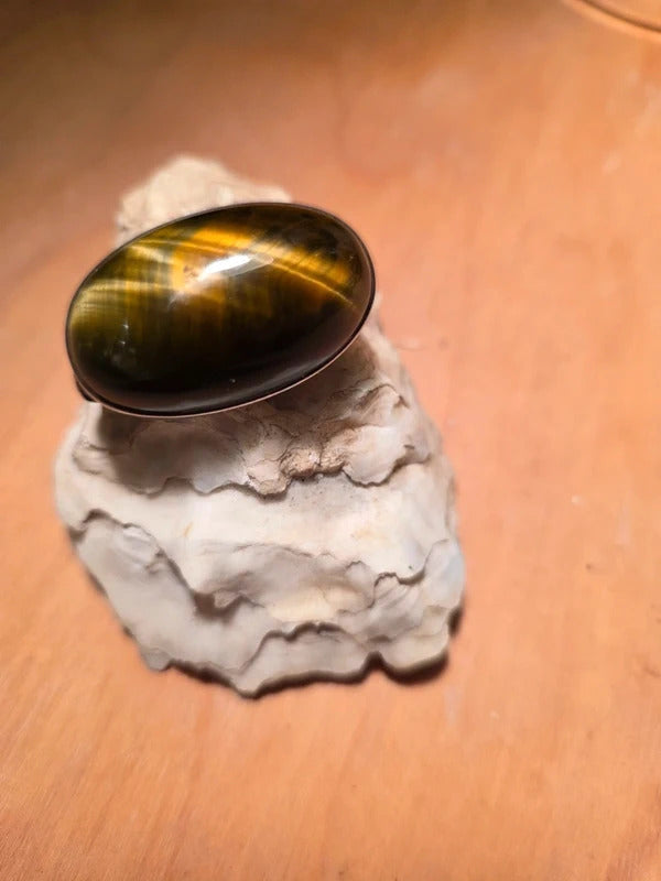 Vintage 1970s Sterling Silver Tiger’s Eye Brooch & Pendant – Dual Use