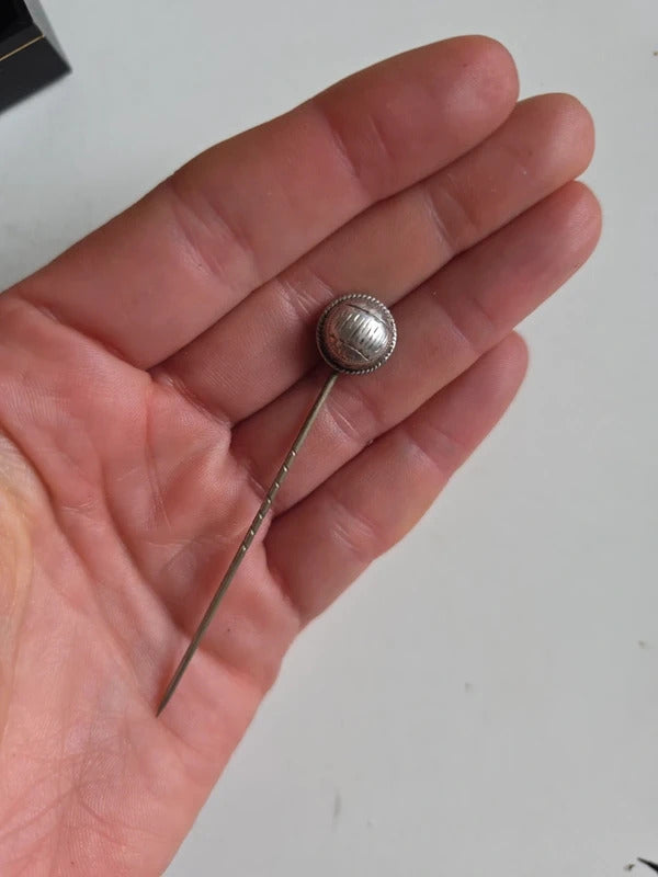Antique Victorian Silver Football Stick Pin