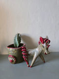 Vintage Italian Studio Pottery Donkey Planter / Plant Pot