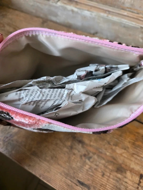 Handmade Moroccan Upcycled Fabric Makeup Bag – Velvet Pouch