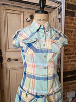 Load image into Gallery viewer, Vintage Y2K Kaporal Cotton Shirt Dress | Embroidered Plaid Mini | Preppy | UK8
