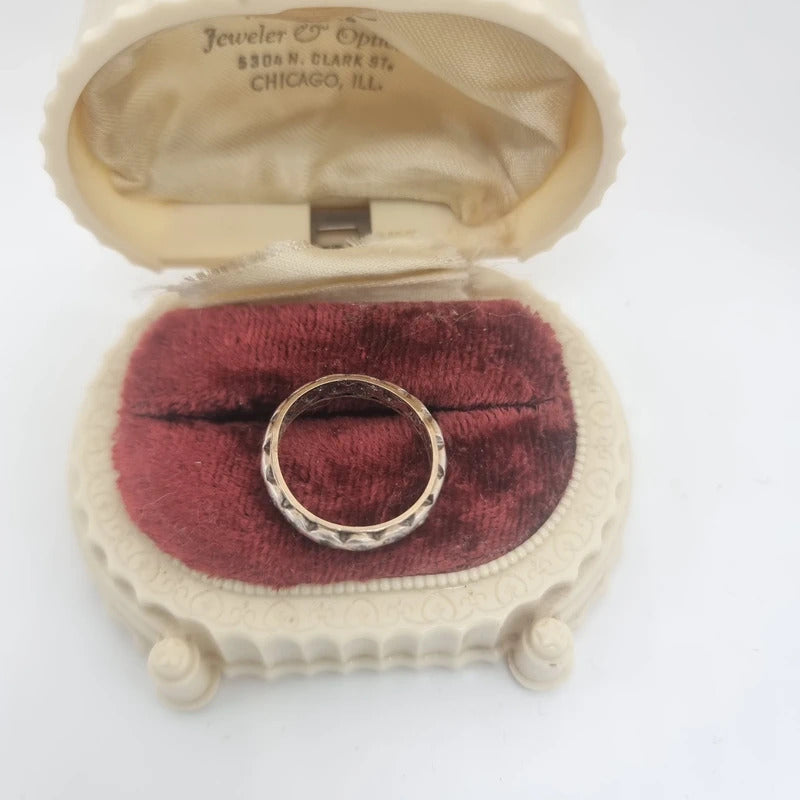 Vintage 9ct gold Diamond and silver eternity ring