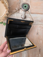 Load image into Gallery viewer, Vintage Art Deco Box Compact Handbag - Black &amp; Gold
