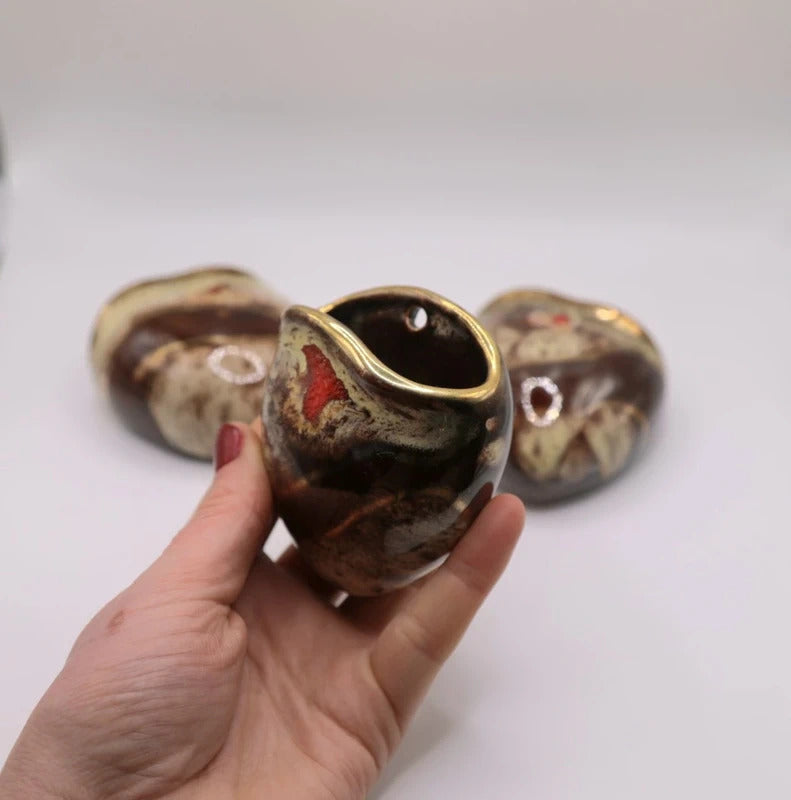 Vintage West German Pottery Mid-Century Wall Pockets – Trio