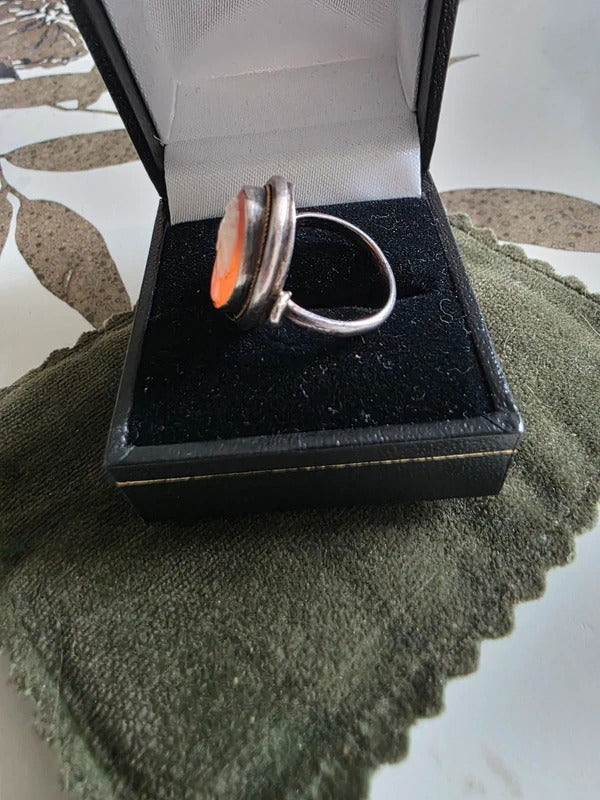 Vintage 1940s Silver Cameo Ring – Size K