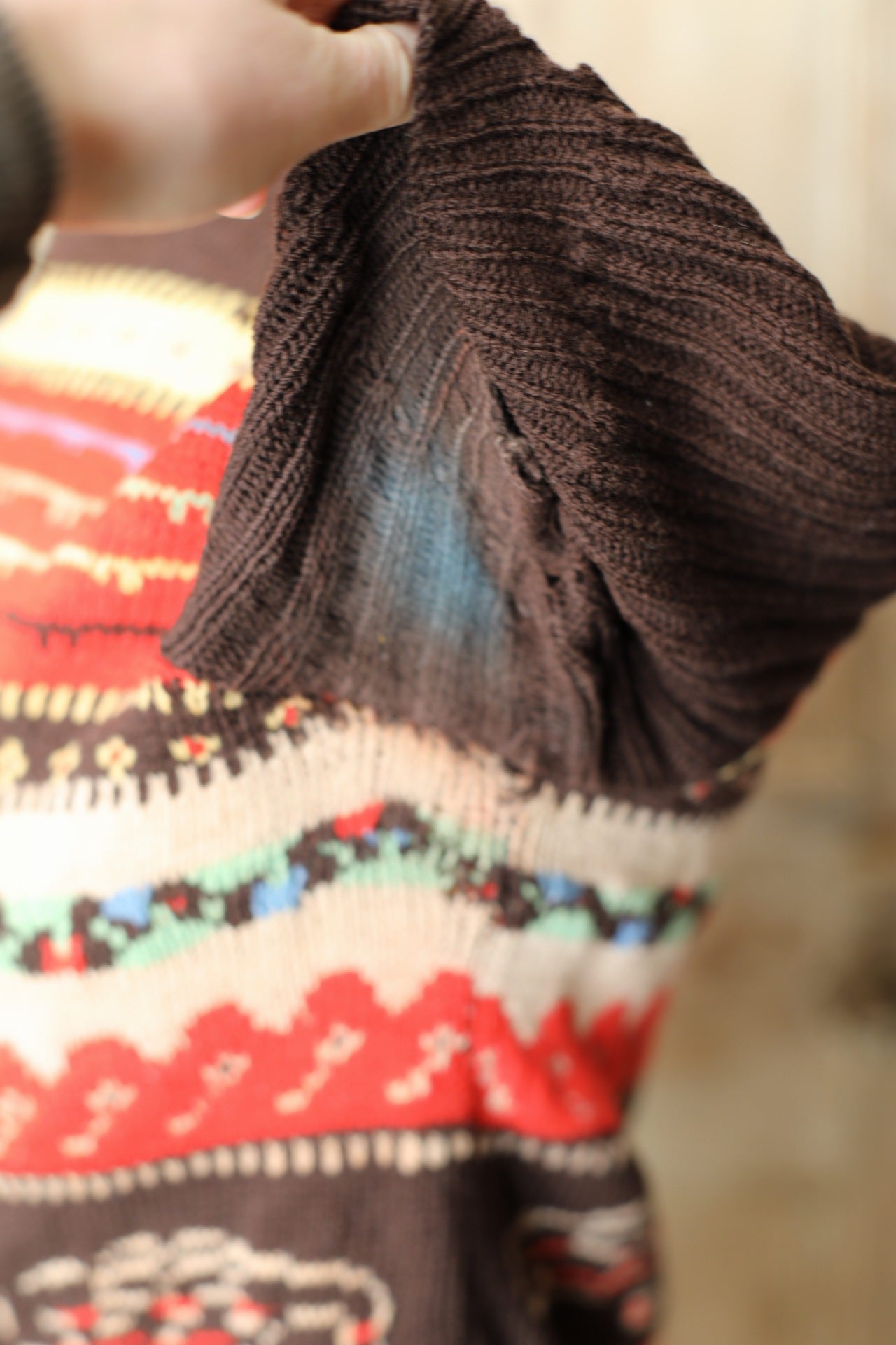 Rare vintage 1940s western wool handknit jumper - UK10