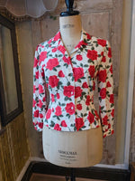 Load image into Gallery viewer, Vintage 1980s/90s Joliet Red Rose Print Blouse approx UK 12
