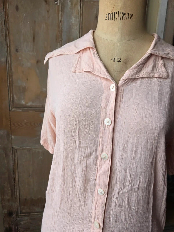 Vintage Ghost Pastel Pink Sailor Collar Blouse