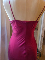 Load image into Gallery viewer, Vintage 1990s Raspberry Silk &amp; Lace Slip Dress / Negligee  UK 8
