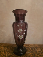 Load image into Gallery viewer, Antique vintage  Hand-Blown &amp; Hand-Painted Glass Vase
