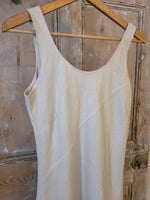 Load image into Gallery viewer, Vintage Y2K e-vie Linen Maxi Dress | Cream Bias-Panel Slip | Ankle Length | UK8 pietra
