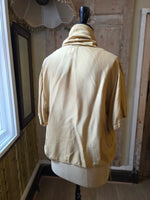 Load image into Gallery viewer, Vintage Max Mara Silk Blouse | Gold Cowl Drape Neck | Fluid Silk | UK 12 pietra
