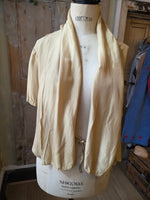 Load image into Gallery viewer, Vintage Max Mara Silk Blouse | Gold Cowl Drape Neck | Fluid Silk | UK 12 pietra

