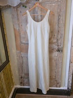 Load image into Gallery viewer, Vintage Y2K e-vie Linen Maxi Dress | Cream Bias-Panel Slip | Ankle Length | UK8 pietra
