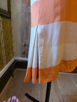 Load image into Gallery viewer, Vintage Handmade Orange Silk Skirt | Colour Block Stripe | Kick pleats | W34" pietra
