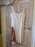 Load image into Gallery viewer, Vintage Y2K NEF Linen Utility Dress | Structured Panelled Shift | UK 6/8 pietra
