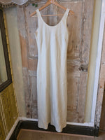 Load image into Gallery viewer, Vintage Y2K e-vie Linen Maxi Dress | Cream Bias-Panel Slip | Ankle Length | UK8 pietra
