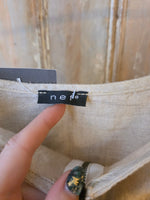 Load image into Gallery viewer, Vintage Y2K NEF Linen Utility Dress | Structured Panelled Shift | UK 6/8 pietra
