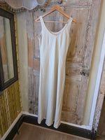 Load image into Gallery viewer, Vintage Y2K e-vie Linen Maxi Dress | Cream Bias-Panel Slip | Ankle Length | UK8 pietra

