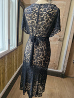 Load image into Gallery viewer, Antique Lace Maxi dress Vintage 1930s Black Lace Dress

