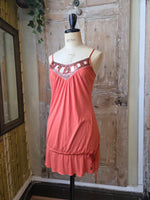 Load image into Gallery viewer, Vintage Y2K 2000s Coral Cami Dress with Bead Cut-Out Detail by Next - UK 12
