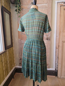 Vintage 1950s Sheer Floral Shirtwaister by Styled by Lynbrook – UK 10