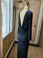 Load image into Gallery viewer, Antique Vintage 1930s Art Deco Black Backless Dress
