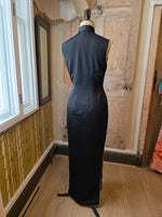 Load image into Gallery viewer, Vintage 1960s Black &amp; Gold Hand-Beaded Cheongsam Dress
